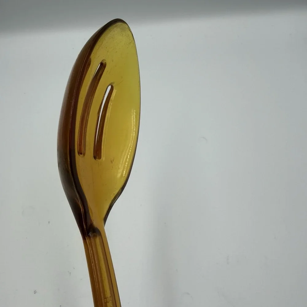 Vintage‎ MCM Ultratemp Amber Lucite Kitchen Utensil Set 5pc Mid Century